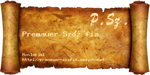 Premauer Szófia névjegykártya